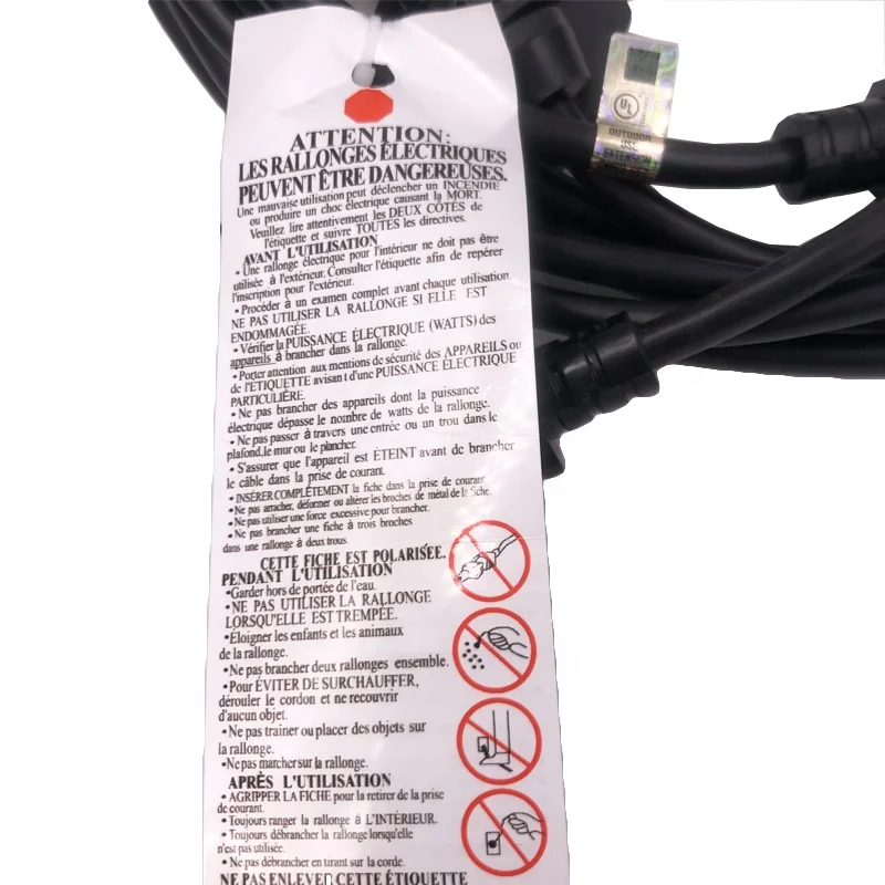 customizable multi-socket extension cord light string for LED growing lighting