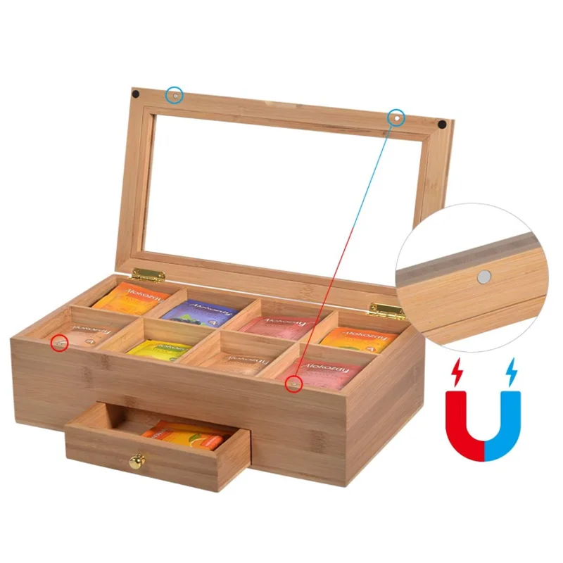 8 compartments 1 drawer Brushes teabag, Eyeshadow, Lotions, Lipstick, Nail Polish Makeup Desk Cosmetic Storage Box Organizer