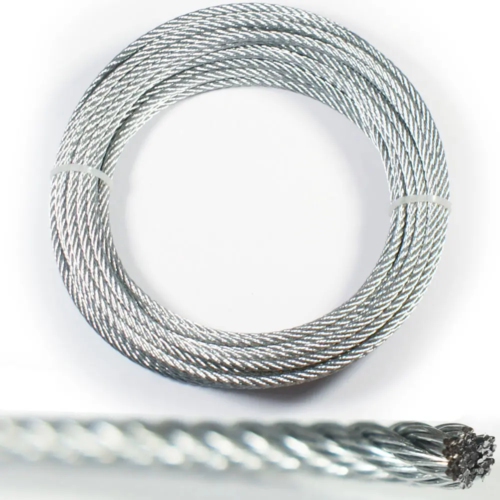 High Tensile Strength SS304 SS316 Stainless Steel Wire Rope 3mm