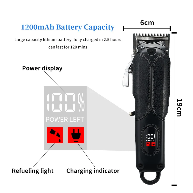 Professional Private Label New Barber Hair Cordless Trimmer Men Clipper Electric Hair Clipper
