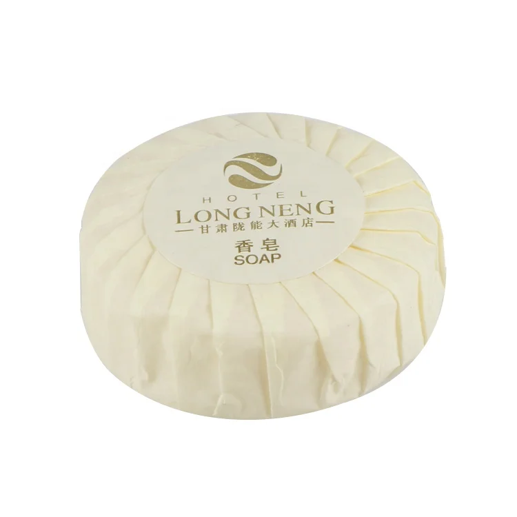 wholesale 30g round hotel soap in paper pleat wrap