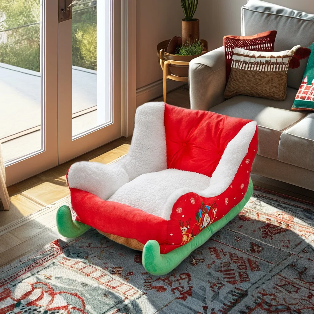 Original Design XL Velvet Pet Bed Winter Warm Cloud Nest Cats Dogs Sustainable Fiber Cloth Sponge Materials Small Christmas Cat