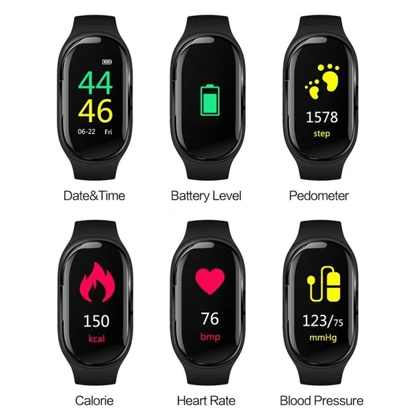 Drop shipping product 2023 hot new Women Men Sport smartwatch M1 Smart Watch 2in1 Bt Earphone Hate Rate Blood Pressure Monitor