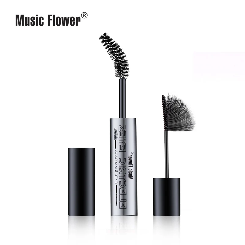 Тушь для ресниц Music Flower 4D из шелкового волокна Водостойкая тушь для ресниц черный объем и длина с тушью 2 в 1