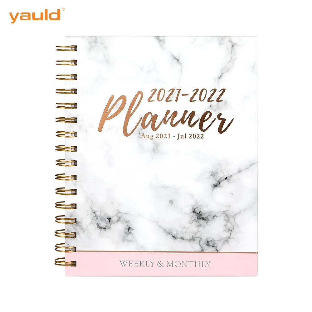 
Customizable 2021-2022 Weekly Monthly Hardcover Spiral Pockets Planner Journal Notebooks 
