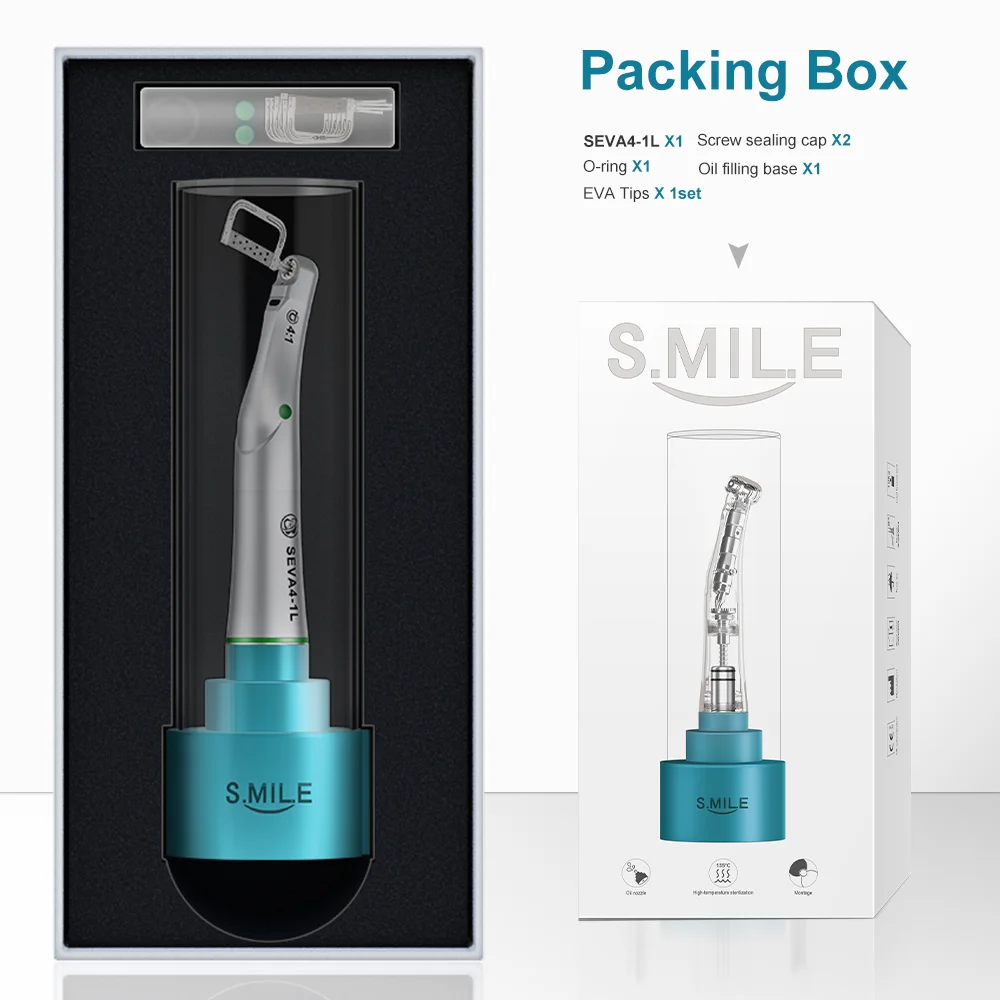 AI DENTAL Smile Series SEVA4-1L Optic Dental Orthodontic Contra Angle Handpiece 4:1 Low Speed Vertical Reciprocating Oral Tools