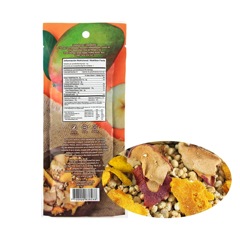 Low Sugar Fruit Snack Healthy Dried Mango Dried Apple Fruit With Puffed Millet
