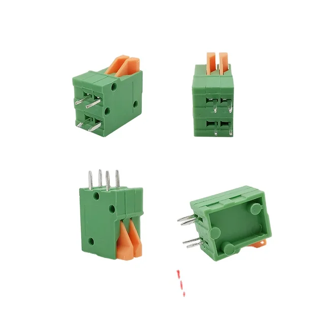 KF141V 2.54mm Pitch Straight Pin PCB Mounted Spring Screwless Terminal Blocks Connector 2P3P4P5P6P7P8P9P10P 150V 2A for 26-20AWG