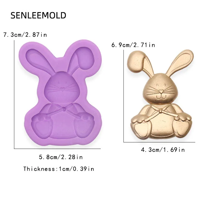 3d animal easter bunny cake decorating tools with chocolate fondant clay decoration silicone mold