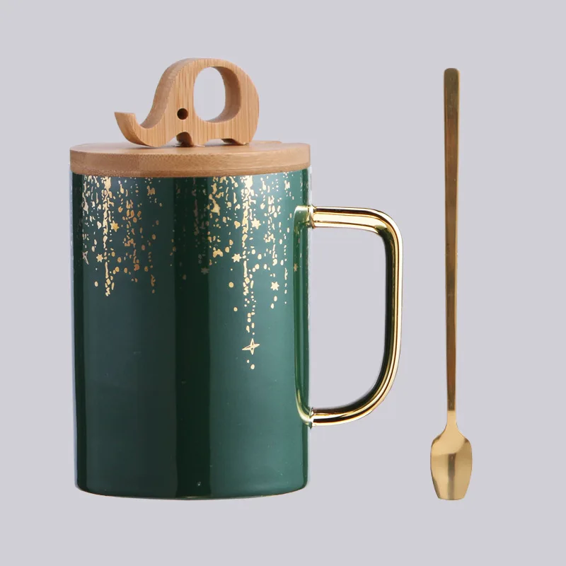 450ML Wholesale Creative Design Porcelain Creative Novelty Mug With Elephant Lid For Phone Holder