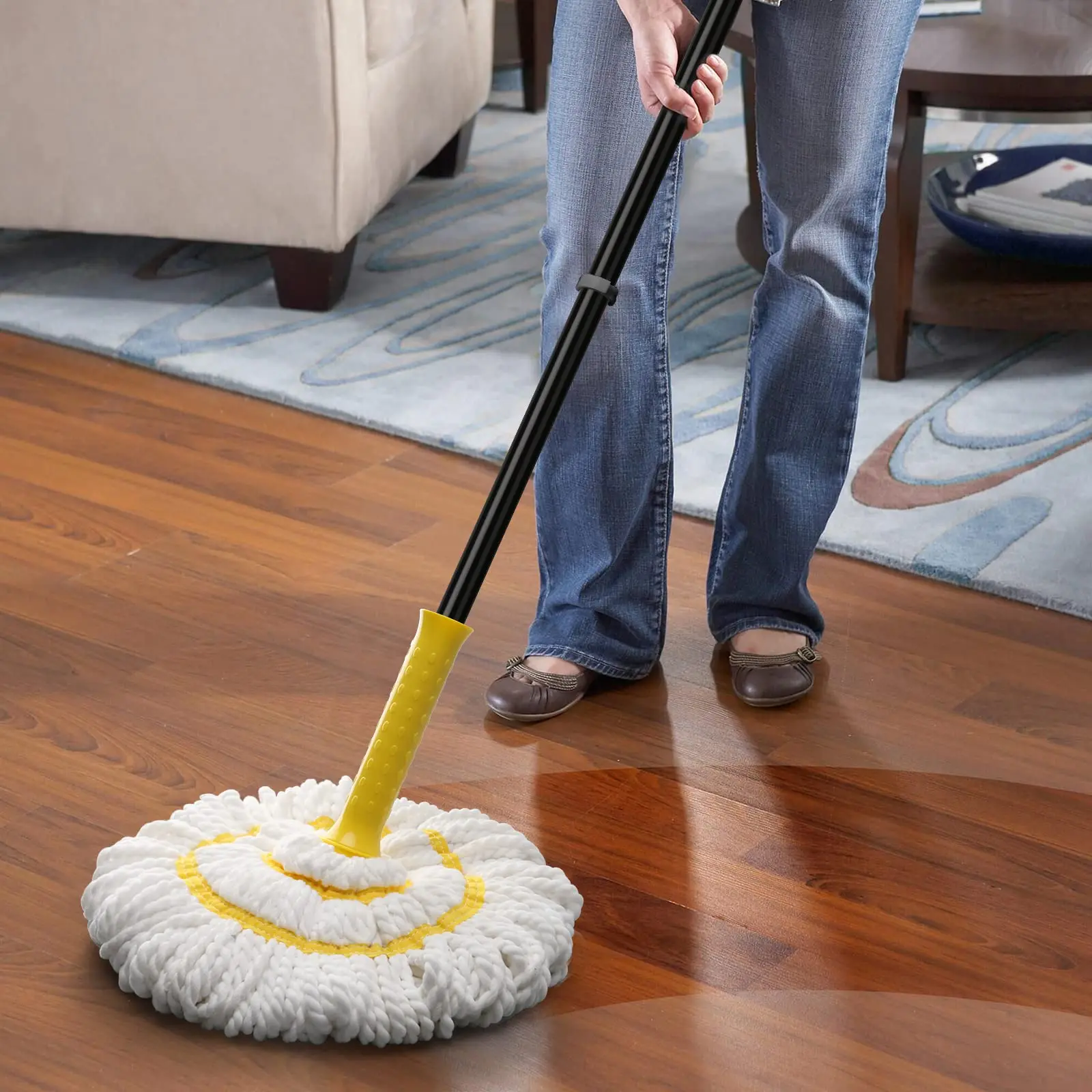 Microfiber Floor Mop Easy Twist Mop Microfiber Twist Mop for Kitchen Hardwood Restaurant Bathroom