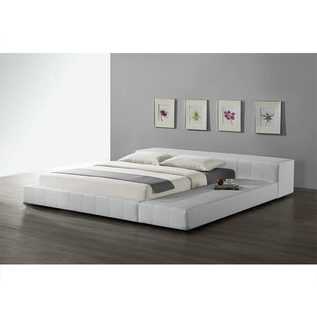 Black King Size Leather Bed with TV in Footboard Other Commercial Furniture