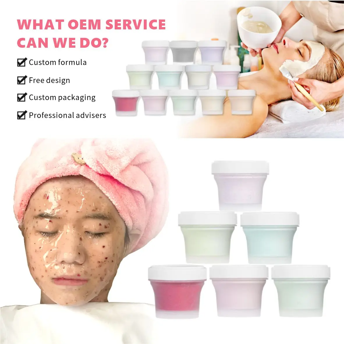 Natural Skincare Face SPA Whitening Jelly Anti aging Hydrating Rose Petals Face Mask Powder For Beauty Salon Use