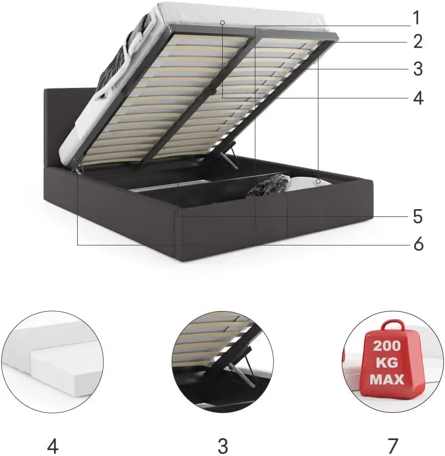 better home products Europe design wholesale bedroom furniture storage upholstery fabric king double size bed for sale