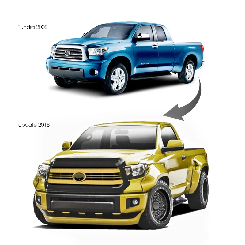 TangJu auto body parts facelift front bumper bodykit for tundra 2008-2013 body kit upgrade to 2014-2020