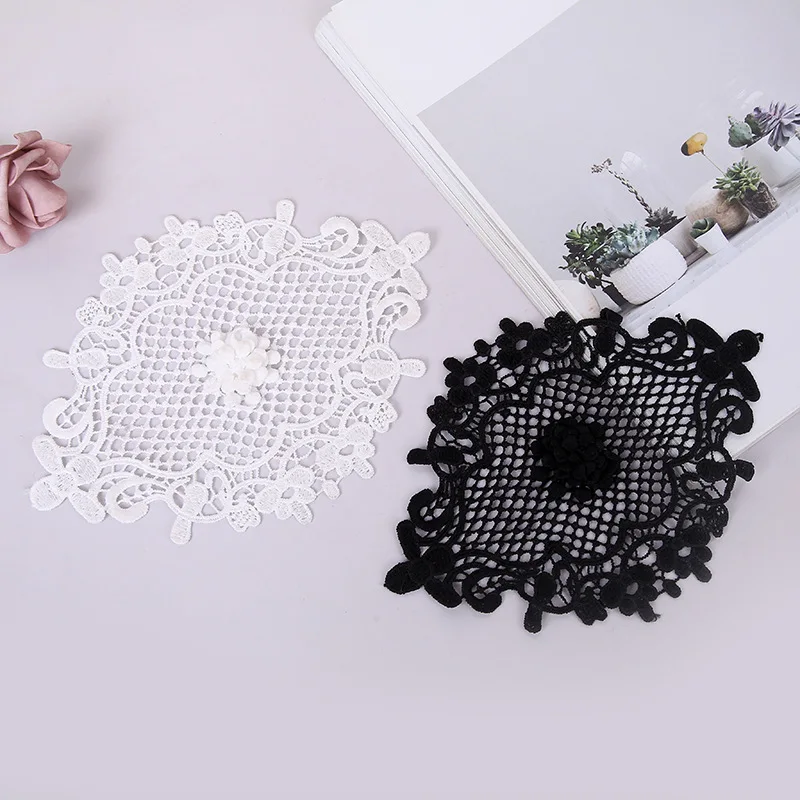 Custom flower Shape accessories Applique guipure Lace Fabric Pair Patch For DIY