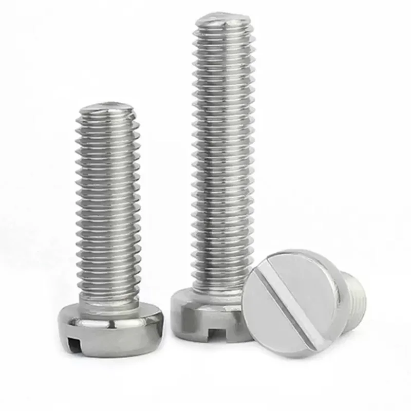 Customised 304 stainless steel pan head slotted screw flat head round head slotted screw M1.6 M2 M3 M4 M5 M6 M8 M10