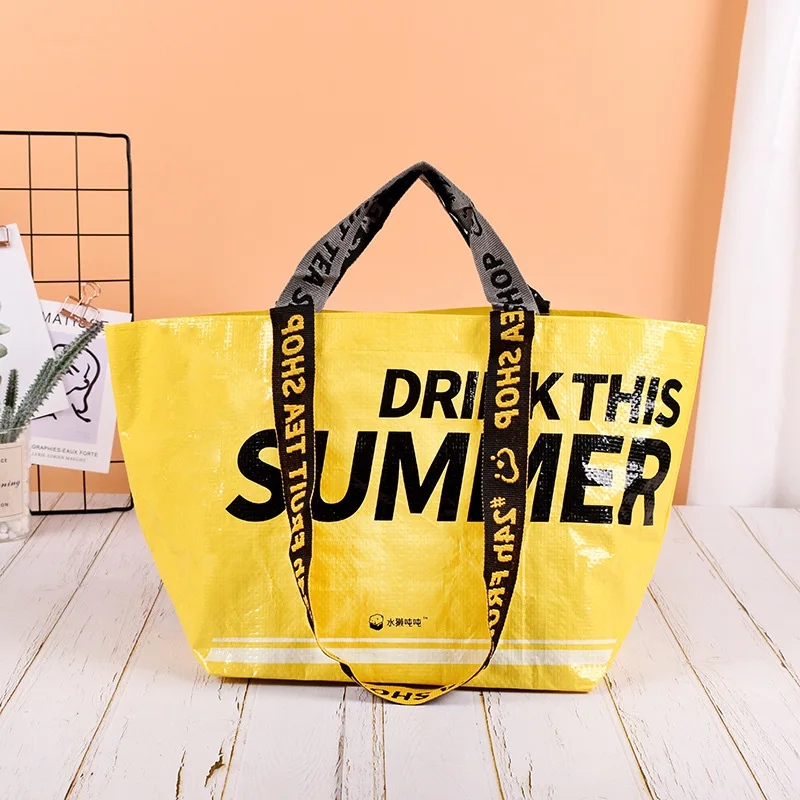 Fashion Heavy Duty Print Folding Reusable Tote Bag Portable Pp Large Foldable Grocery Shopping Bags