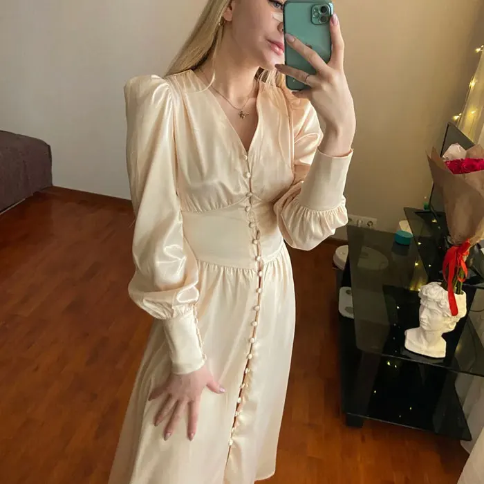 Hot sell custom muslim womens long dresses modest evening prom silk maxi satin puff long sleeve dress for ladies