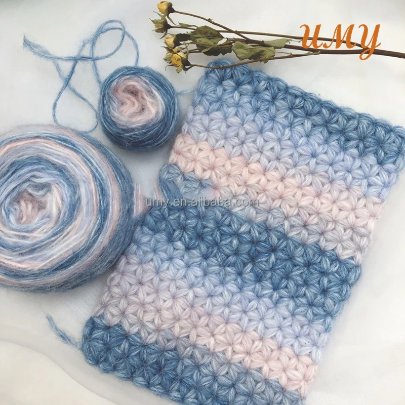 Multicolored Hilo De Tejer Fil A Crocheter Gradient Ombre Knitting Wool Rainbow Chunky Hand Knit Crochet Cake Yarn