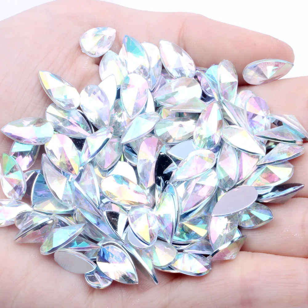 Glitter Rhinestones Gems Opp Bag Strass Crystal and Stones Lan Guang Acrylic Bulk Flat Back Drop Acrylic ACRYL Colors High Grade