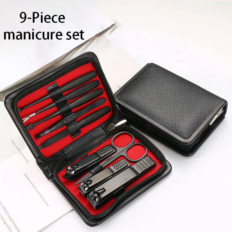 Manicure Set Professional Nail Clippers Kit Pedicure Care Tools- 9 pcs Stainless Steel Women Manicure & Pedicure Set