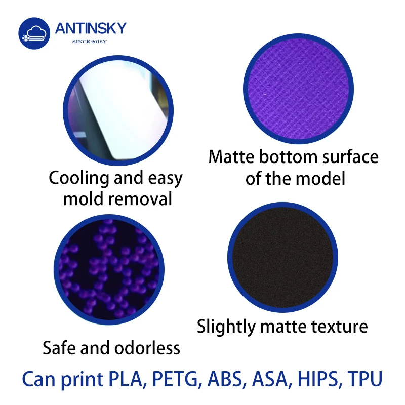 Antinsky For Bambu lab Cold Plate PEI 257*257mm/184*184mm Bed Texture Double Sided Spring Steel Low temperature For 3D Printer