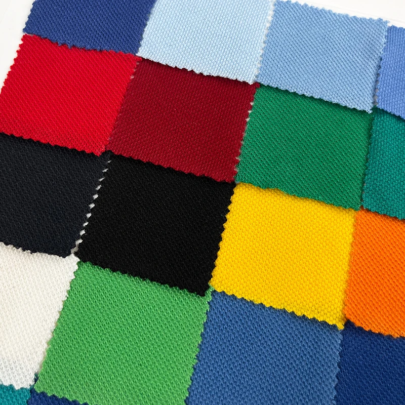 CVC single sided pearl ground fabric 210gsm 35.5%  Organic Cotton 64.5% Polyester Jersey Knit Fabric For Polo Shirts