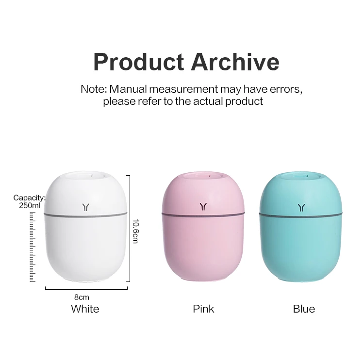 250ml Ultrasonic Cool Mist Usb Air Humidifiers Wholesaler Mini Bedroom Humidifier