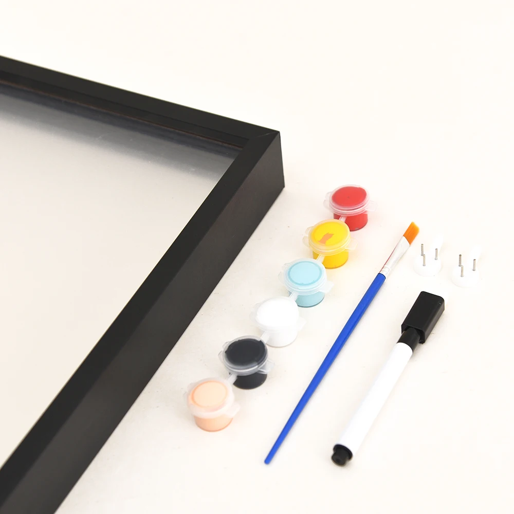 Black color Family Hand Print Brush Memory Home DIY Personalized Picture Photo Frame