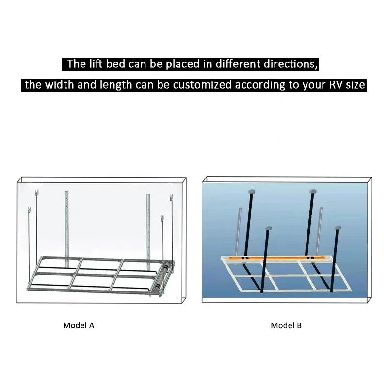 HEYRV High Quality Caravan Electric Aluminum profile Adjustable Intelligence Motorhome Camper Save space Lifting bed
