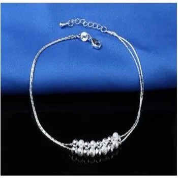 Silver Star Cross Heart Beadas Pendant Chain Anklet Bracelet Barefoot Anklets