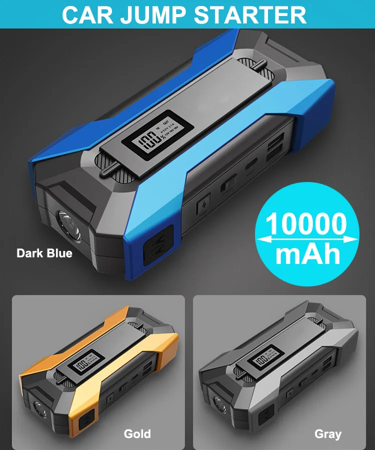 Auto emergency power supply 10000mah car starter booster 12v jump starter portable for vehicle