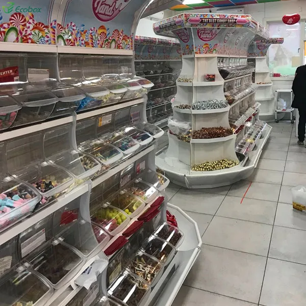 Розничный магазин демонстрационные полки для еды оптом показа конфет на гондоле с