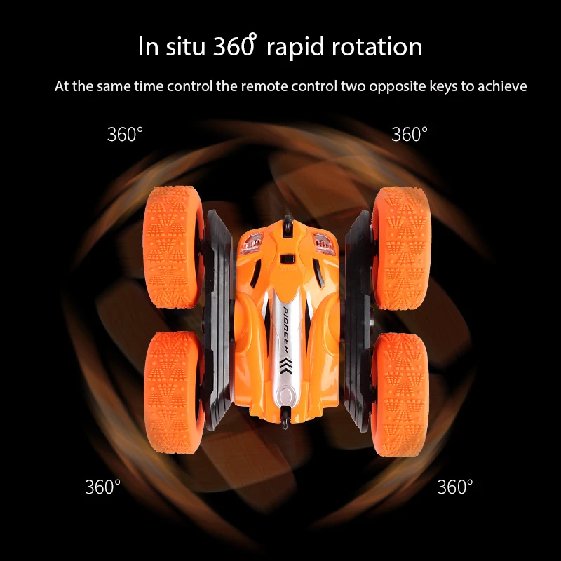 2.4G Flip Stunt Car With Light 360 Rotate Dancing Remote Control Double-Sided 4WD RC Stunt Car Toys For Kids