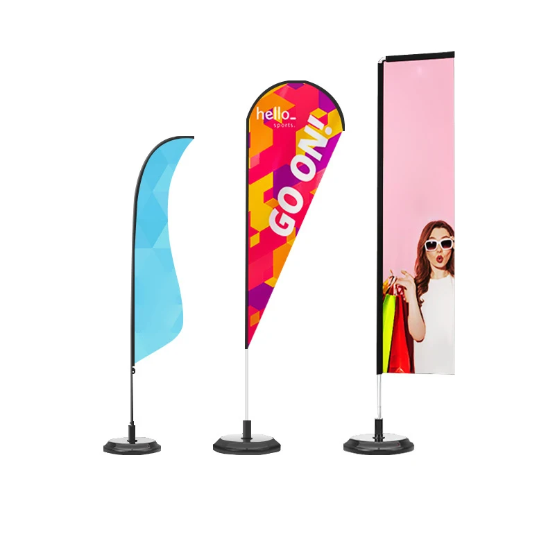 OEM Oudtoor 12Feet Tall Waterproof Polyester Advertising Feather Flag Car Wash Flag For Businesses