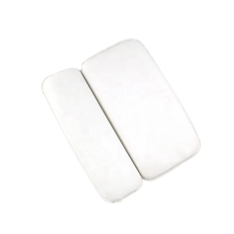 PU Spa Bath Pillow Suction Cups Bathtub Pillow Comfortable Waterproof Bath Pillow 2 Panel Design for Shoulder & Neck Support