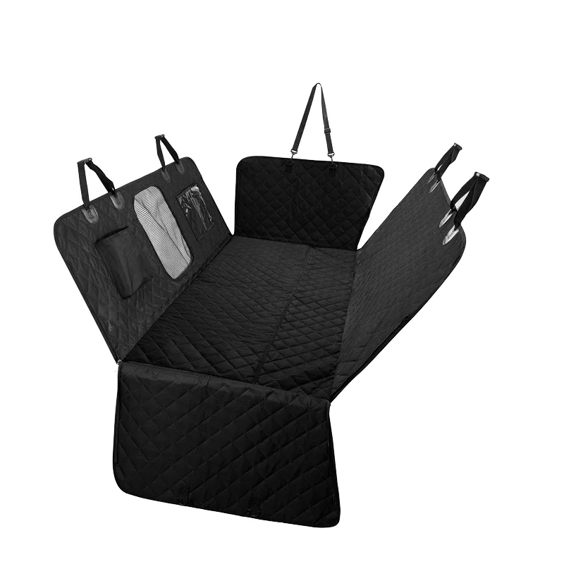 Extended Dog Car Seat Cover for Back Seat Extra Larger with Safety Belt Hard Bottom Car Back Seat Extender Dogs fit for all Cars