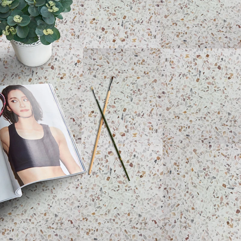 Artiles Great Quality Square Terrazzo Pattern floor sticker covering Wholesale price Self-adhesive PVC flooring tiles