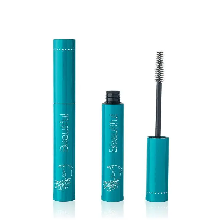 8ml 10ml 12ml empty ice blue diamonds decorated metal/aluminum mascara tubes/bottles/containers with pine tree shaped brush