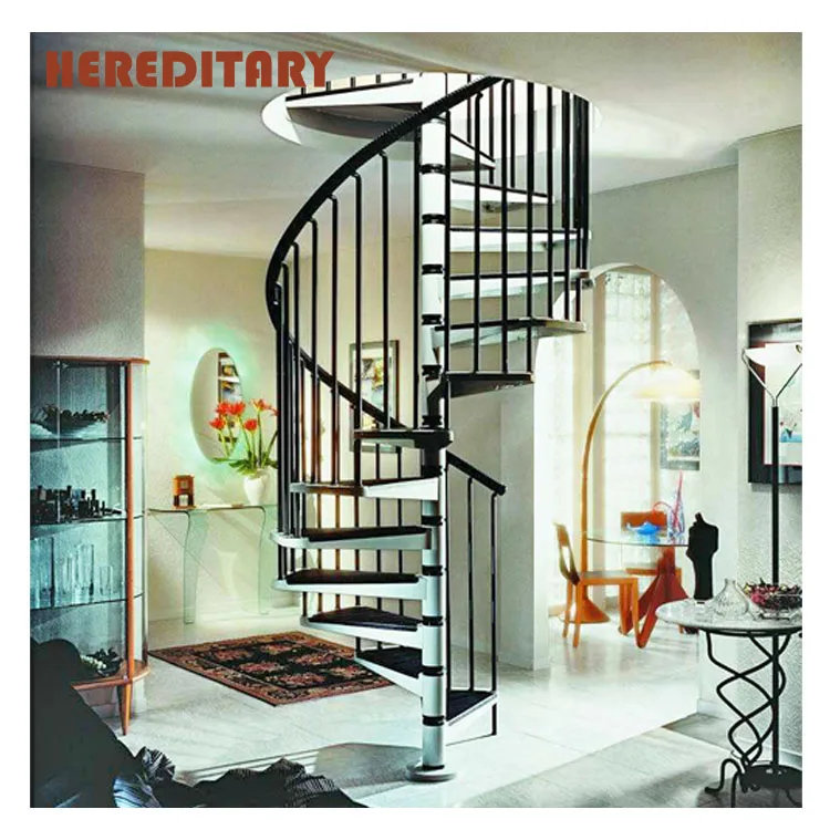 Small space used metal wood stair step spiral staircase canada design