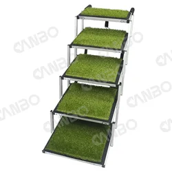 CANBO NEW dog car stairs with artificial turf foldable dog ramp portable pet camping stairs