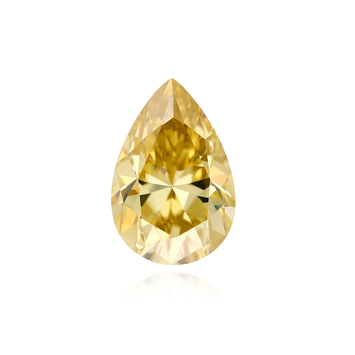 DEF loose high endWholesape price per carat loose diamond pear shape  synthetic lab grown Yellow moissanite diamond for jewelry