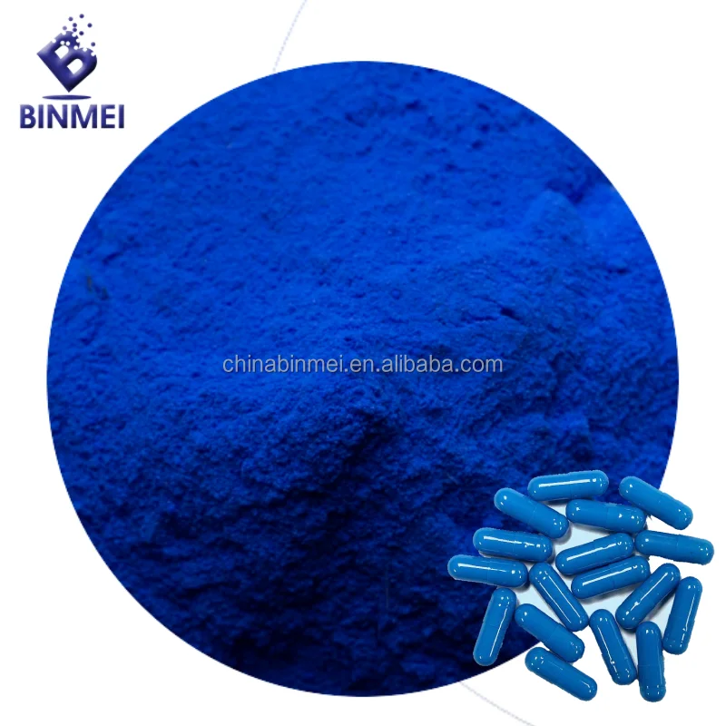 BINMEI High Color Value High Pgycocyanin Contents 100% Pure Blue Spirulina Extract Powder E30 For Health Cosmetics