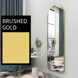 large Metal frame customized black arch full length floor framed mirror