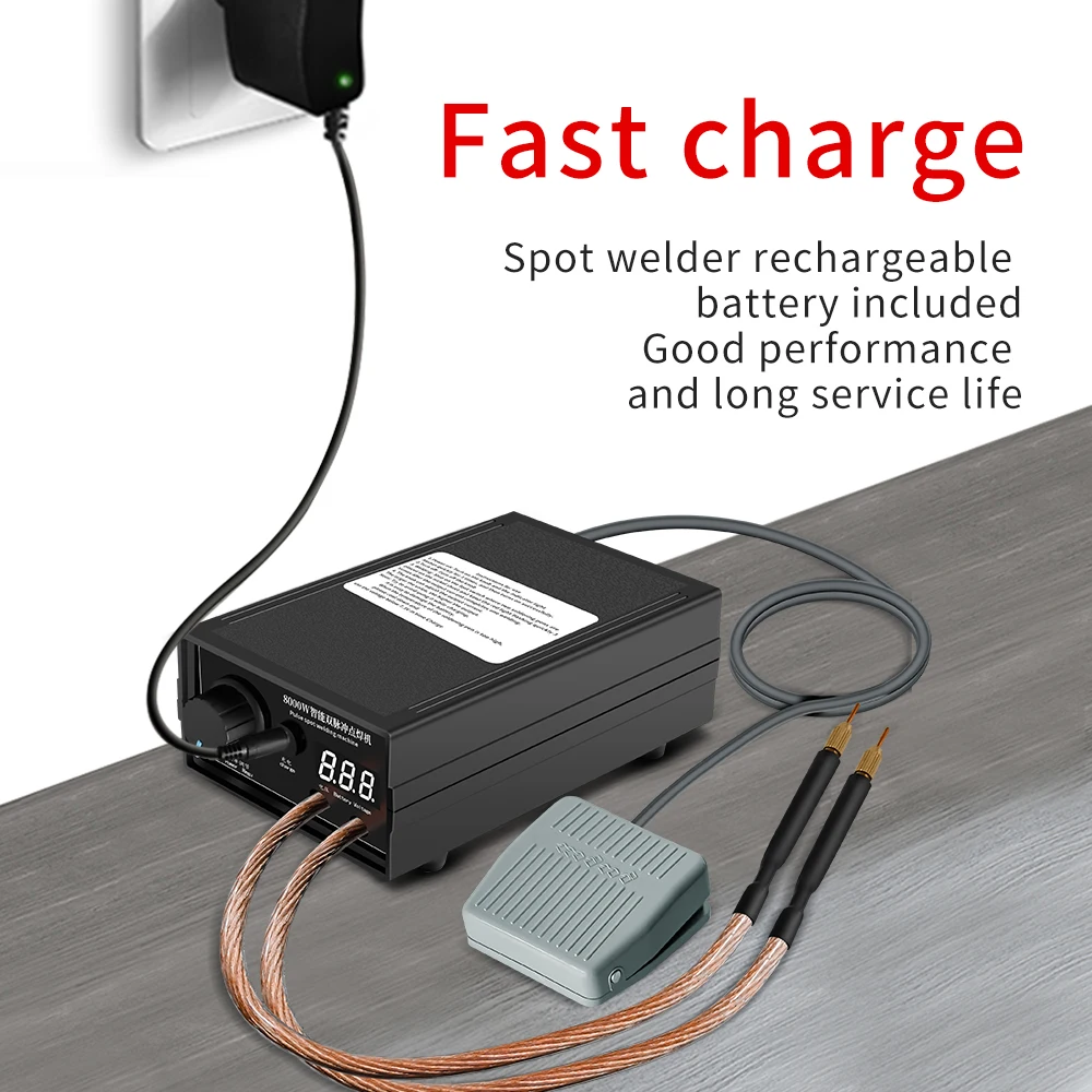 Spot Welder 8000W High Power Handheld Spot Welding Machine Portable 0-800A Current Adjustable Welders for 18650 Battery