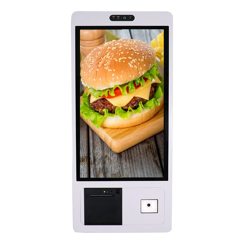 lcd display floor stand indoor self payment standing interactive touch screen advertising kiosk