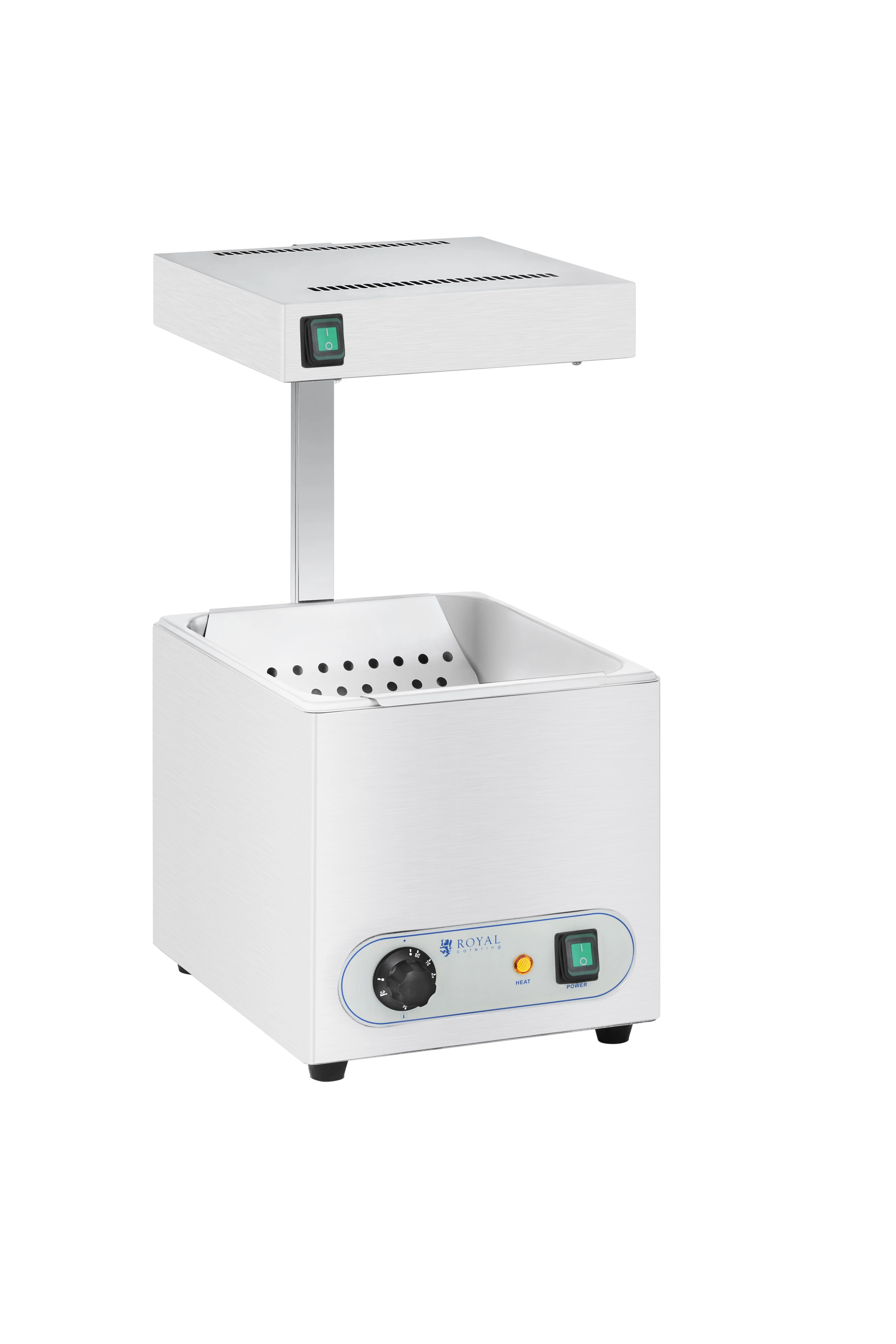 Easy to Use and Clean With Infrared Heat Lamp and Thermostat 30-90°C 850W Premium Stainless Steel Fries Heater Chip Warmer