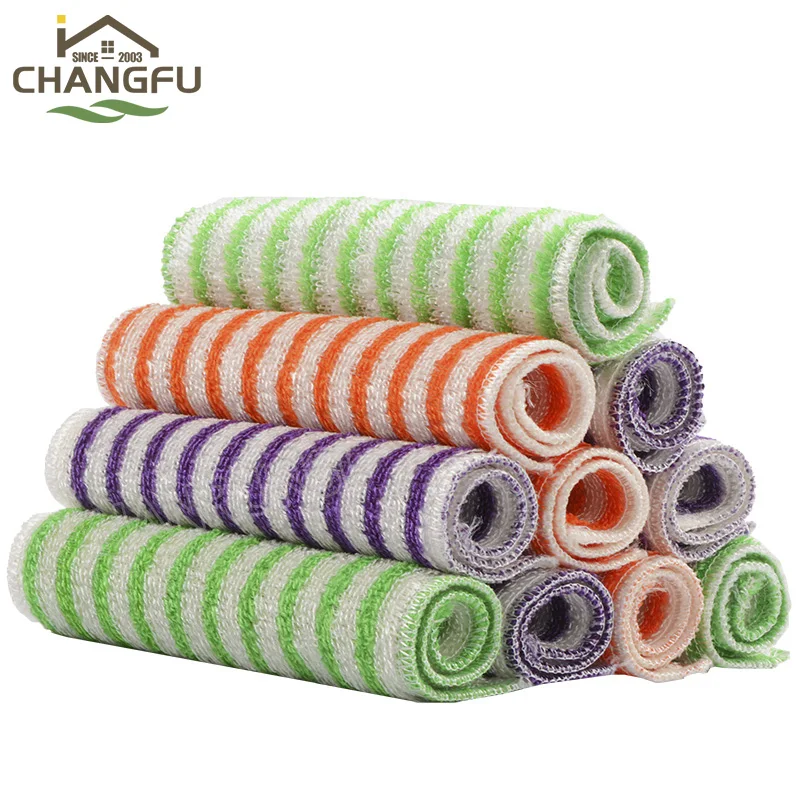 Changfu Flower Pattern Bamboo Fiber Bowl Cleaning Cloth Microfiber Bamboo Towel