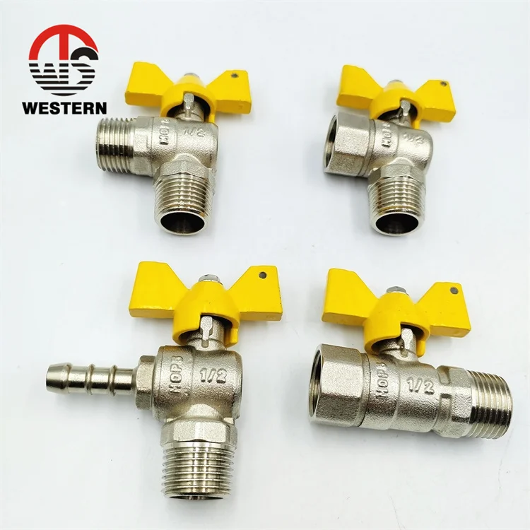Kitchen Gas Valve 1/2 inch TF butterfly handle Natural  Brass or Zinc ball valve for LPG Gas